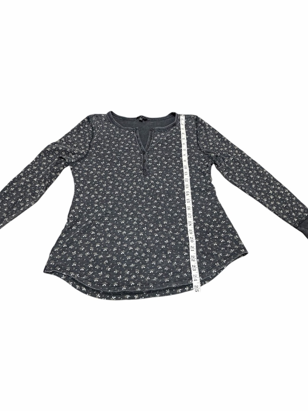 Dark Gray Floral Long Sleeve Top - Picture 4 of 7